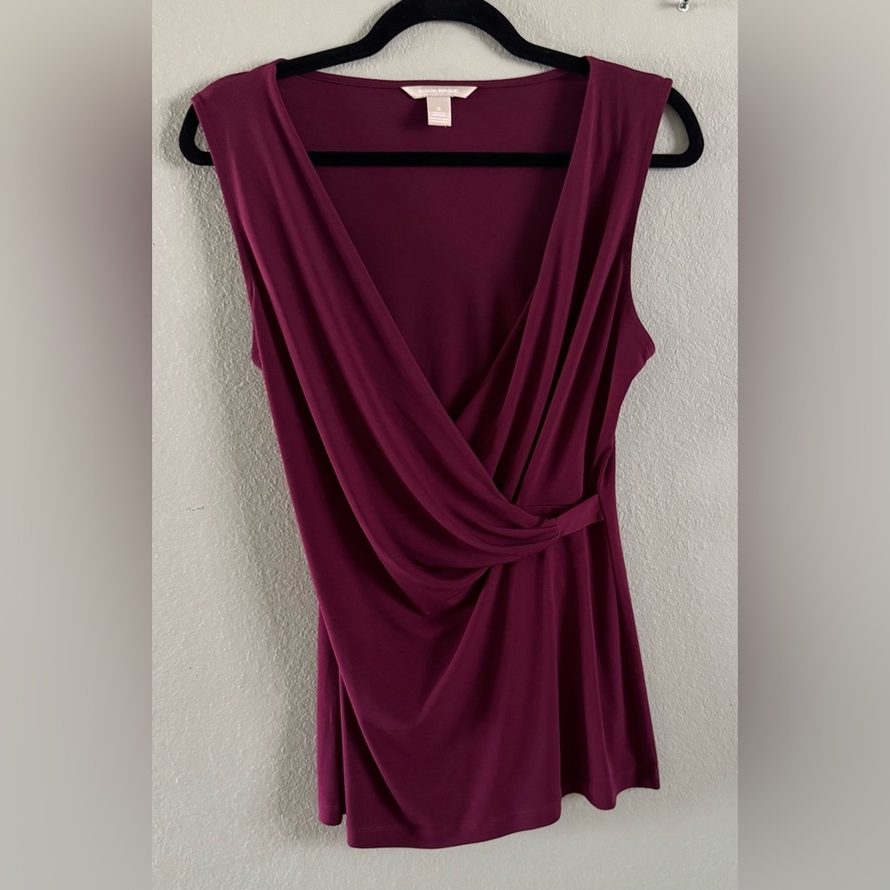 Banana Republic Red Ruched Asymmetrical Sheath Dress